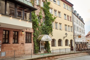 NUREMBERG, ALMANY - 8 Kasım 2017: Bavyera ve Franconia kasaba mimarisi.  