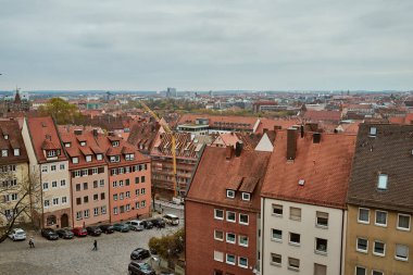 NUREMBERG, ALMANY - 8 Kasım 2017: Bavyera ve Franconia kasaba mimarisi.  