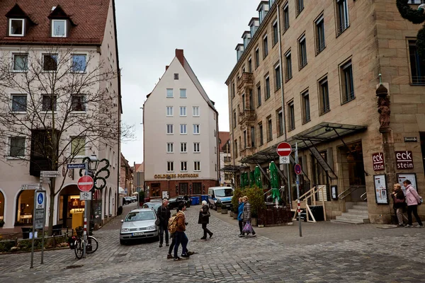 Nuremberg Niemcy Listopad 2017 Życie Mieście Bawarska Frankońska Architektura Miasta — Zdjęcie stockowe