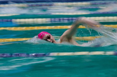 KHARKIV, UKRAINE - 6 Mart 2021: Yüzmede Ukrayna Kış Şampiyonası