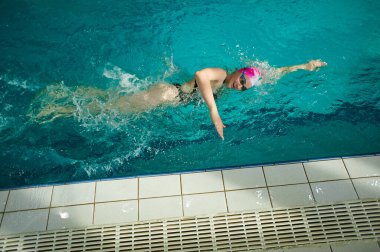 KHARKIV, UKRAINE - 7 Mart 2021: Yüzmede Ukrayna Kış Şampiyonası