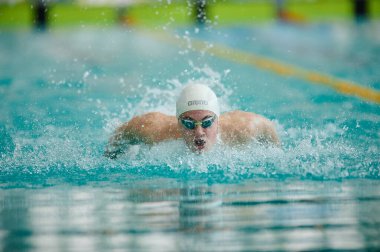 KHARKIV, UKRAINE - 9 Mart 2021: Yüzmede Ukrayna Kış Şampiyonası