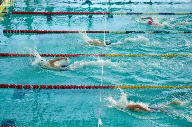 KHARKIV, UKRAINE - 9 Mart 2021: Yüzmede Ukrayna Kış Şampiyonası