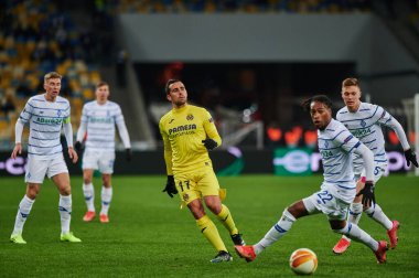 KYIV, UKRAINE - MARCH 11, 2021:17 forward Paco Alcacer during the match of UEFA Europa League Dynamo Kyiv vs Villarreal at NSC Olympic in Kyiv