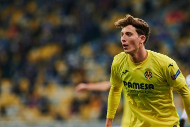 KYIV, UKRAINE - MARCH 11, 2021:4 defender Pau Torres during the match of UEFA Europa League Dynamo Kyiv vs Villarreal at NSC Olympic in Kyiv