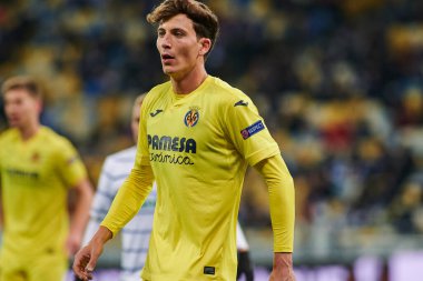 KYIV, UKRAINE - MARCH 11, 2021:4 defender Pau Torres during the match of UEFA Europa League Dynamo Kyiv vs Villarreal at NSC Olympic in Kyiv