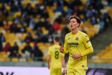 KYIV, UKRAINE - MARCH 11, 2021:4 defender Pau Torres during the match of UEFA Europa League Dynamo Kyiv vs Villarreal at NSC Olympic in Kyiv