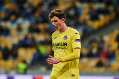 KYIV, UKRAINE - MARCH 11, 2021:4 defender Pau Torres during the match of UEFA Europa League Dynamo Kyiv vs Villarreal at NSC Olympic in Kyiv