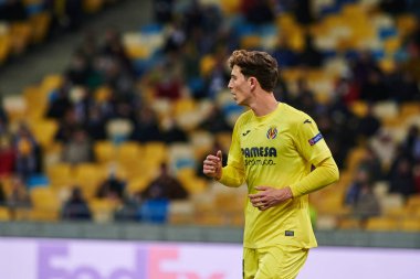 KYIV, UKRAINE - MARCH 11, 2021:4 defender Pau Torres during the match of UEFA Europa League Dynamo Kyiv vs Villarreal at NSC Olympic in Kyiv