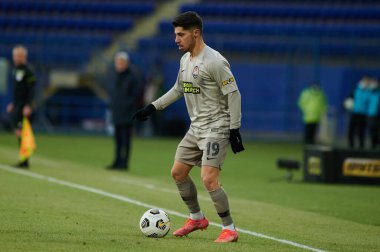 KHARKIV, UKRAINE - 21 Mart 2021: Orta saha Malikâne Süleyman (19) Ukrayna Premiere Ligi, FC Lviv vs FC Shakhtar Donetsk