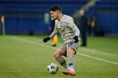 KHARKIV, UKRAINE - 21 Mart 2021: Orta saha Malikâne Süleyman (19) Ukrayna Premiere Ligi, FC Lviv vs FC Shakhtar Donetsk