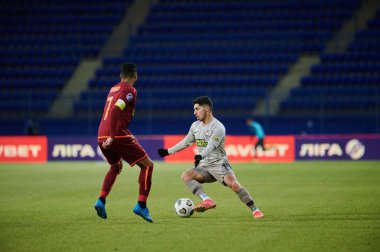 KHARKIV, UKRAINE - 21 Mart 2021: Orta saha Malikâne Süleyman (19) Ukrayna Premiere Ligi, FC Lviv vs FC Shakhtar Donetsk