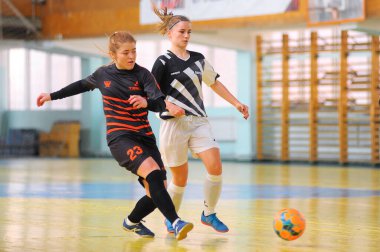 KHARKIV, UKRAINE - Nisan 01, 2021: Ukrayna Kadınlar Ligi 'nin gelecekteki maçı - Tesla