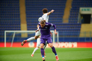 KHARKIV, UKRAINE - 18 Nisan 2021: Ukrayna Premiere Ligi FC Mariupol-FC Olimpiyat karşılaşması