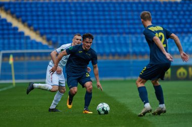 KHARKIV, UKRAINE - 19 Nisan 2021: Ukrayna Profesyonel Lig FC Metal - FC Mykolaiv-2 maçı