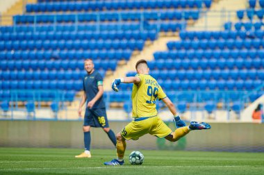 KHARKIV, UKRAINE - 19 Nisan 2021: Ukrayna Profesyonel Lig FC Metal - FC Mykolaiv-2 maçı