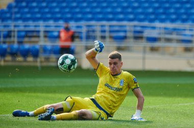 KHARKIV, UKRAINE - 19 Nisan 2021: Ukrayna Profesyonel Lig FC Metal - FC Mykolaiv-2 maçı