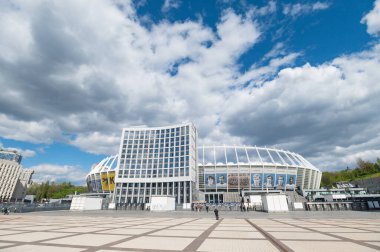 KYIV, UKRAINE - 1 Mayıs 2021: Ulusal Olimpiyat. Ukrayna Premiere Ligi futbol maçı, FC Shakhtar Donetsk Ingulec 'e karşı