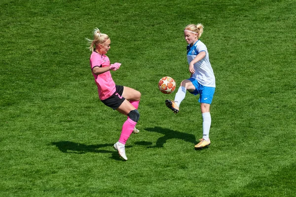 Kharkiv Ukraine Mai 2021 Match Football Féminin Zhilstroi Voshod Les — Photo