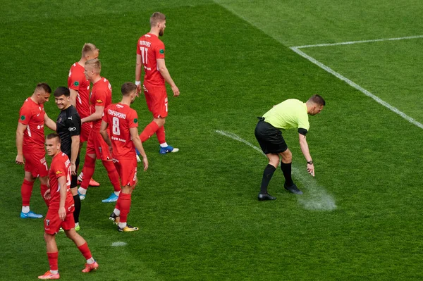 Kharkiv Ukraine Mei 2021 Voetbalwedstrijd Van Pfl Metalist 1925 Veres — Stockfoto