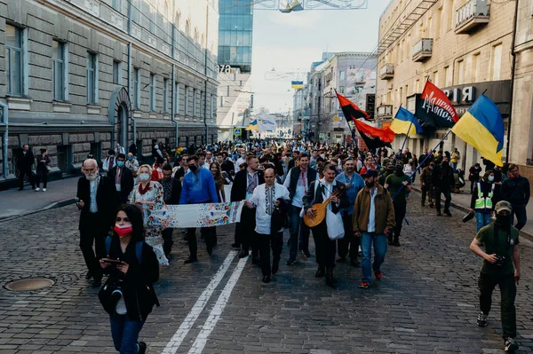 Kharkiv Ukraine 2021年5月19日 Vishivanokの3月 ウクライナ民族服 — ストック写真