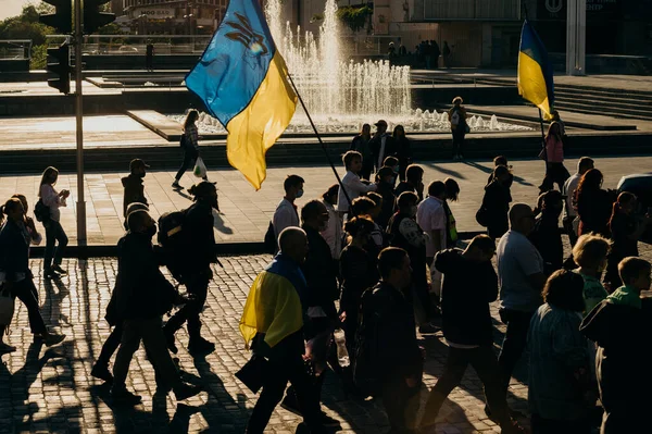 Харьков Украина Мая 2021 Года Марш Вишиванок Украинской Национальной Этнической — стоковое фото