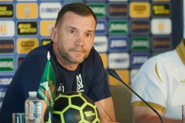 Kharkiv, Ukrayna - 21 Mayıs 2021: Ukrayna milli takımının genel müdürü Andriy Shevchenko