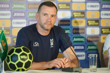 Kharkiv, Ukrayna - 21 Mayıs 2021: Ukrayna milli takımının genel müdürü Andriy Shevchenko