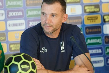 Kharkiv, Ukrayna - 21 Mayıs 2021: Ukrayna milli takımının genel müdürü Andriy Shevchenko