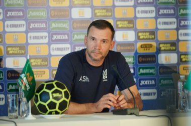 Kharkiv, Ukrayna - 21 Mayıs 2021: Ukrayna milli takımının genel müdürü Andriy Shevchenko