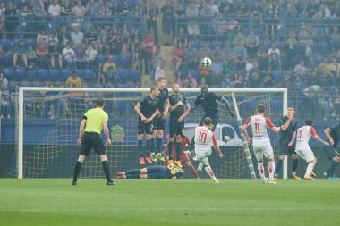 Kharkiv, Ukrayna - 29 Mayıs 2021: Ukrayna PFL FC Metal Krivbass 'a karşı futbol maçı