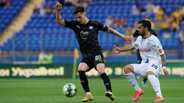 Kharkiv, Ukrayna - 29 Mayıs 2021: Ukraynalı PFL Metalisti 1925 Chornomorec 'e karşı