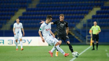 Kharkiv, Ukrayna - 29 Mayıs 2021: Ukraynalı PFL Metalisti 1925 Chornomorec 'e karşı