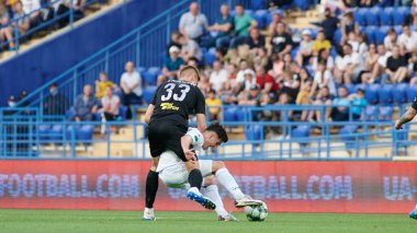 Kharkiv, Ukrayna - 29 Mayıs 2021: Ukraynalı PFL Metalisti 1925 Chornomorec 'e karşı