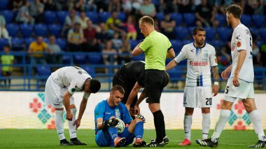 Kharkiv, Ukrayna - 29 Mayıs 2021: Ukraynalı PFL Metalisti 1925 Chornomorec 'e karşı