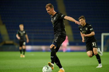 Kharkiv, Ukrayna - 29 Mayıs 2021: Ukraynalı PFL Metalisti 1925 Chornomorec 'e karşı