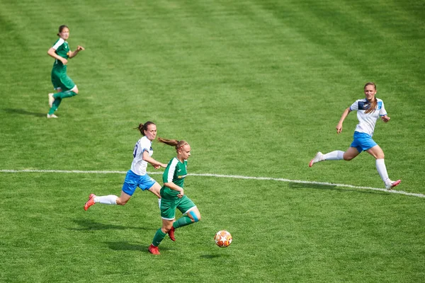 Kharkiv Ucrânia Maio 2021 Jogo Futebol Feminino Zhilstroi Karpaty São — Fotografia de Stock