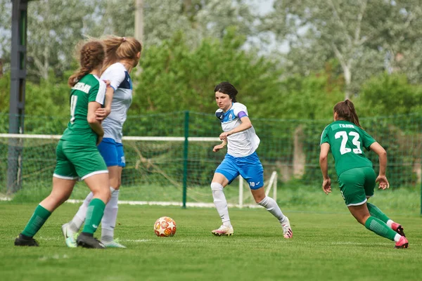 Kharkiv Ucrania Mayo 2021 Partido Fútbol Femenino Zhilstroi Karpaty Permiten —  Fotos de Stock