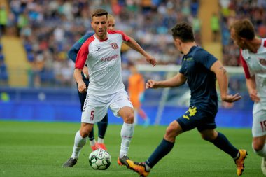 Kharkiv, Ukrayna - 29 Mayıs 2021: Ukrayna PFL FC Metal Krivbass 'a karşı futbol maçı