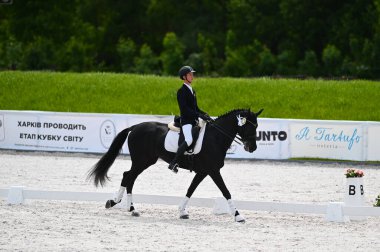 Kharkiv, Ukrayna - 4 Haziran 2021: Fei Dressage Dünya Kupası Kharkiv 2021