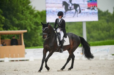 Kharkiv, Ukrayna - 5 Haziran 2021: FEI Dressage Dünya Kupası Kharkiv 2021