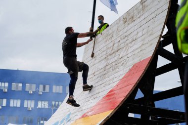 Kharkiv, Ukrayna - 5 Haziran 2021: Geleneksel Ulusun Spor Yarışları.