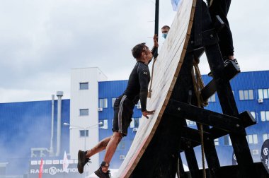 Kharkiv, Ukrayna - 5 Haziran 2021: Geleneksel Ulusun Spor Yarışları.