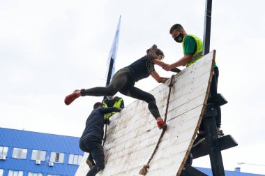 Kharkiv, Ukrayna - 5 Haziran 2021: Geleneksel Ulusun Spor Yarışları.