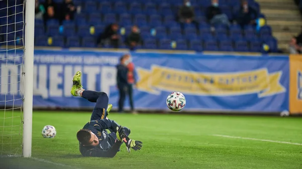 Kyiv Ukrajina Března 2021 Anatolii Trubin Fotbalový Zápas Ukrajina Proti — Stock fotografie