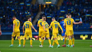 KYIV, UKRAINE - Haziran 07, 2021: Ukrayna-Kıbrıs futbol karşılaşması 