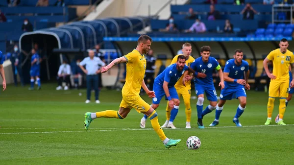 Kyiv Ucrania Junio 2021 Andriy Yarmolenko Partido Fútbol Ucrania Chipre — Foto de Stock