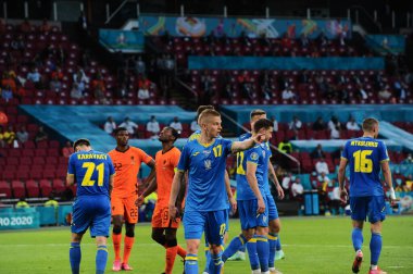 AMSTERDAM, NETHERLANDS - 13 Haziran 2021: EURO 2020. Ukrayna, Hollanda 'ya karşı.