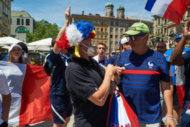 MUNİK, Almanya - 15 HAZİRAN 2021 FRANSA, EURO 2020. 