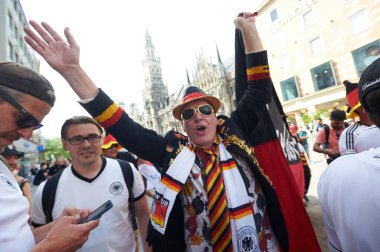 MUNİK, Almanya - 15 HAZİRAN 2021 GERÇEK FANLARI, EURO 2020. 